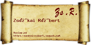 Zsákai Róbert névjegykártya